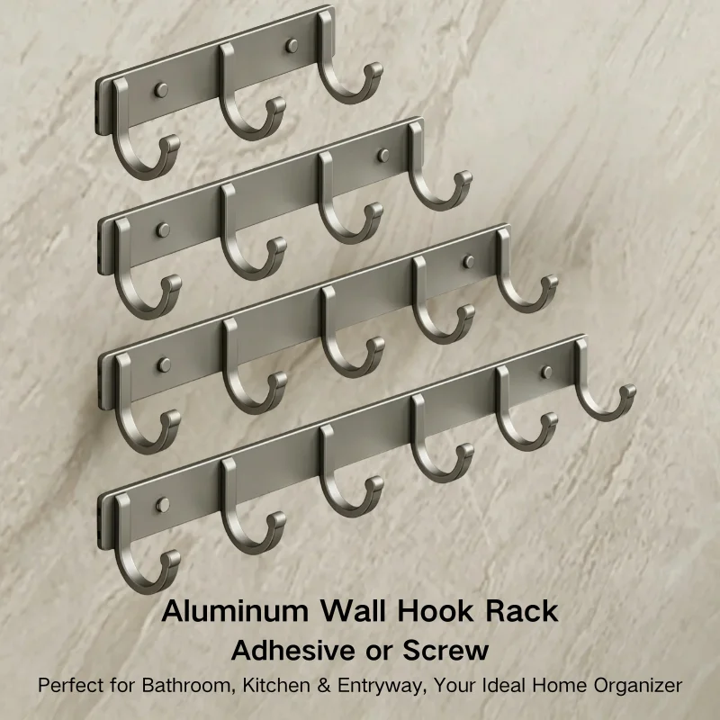 Home Bathroom Organizer - رف تعليق من الألومنيوم للحائط –