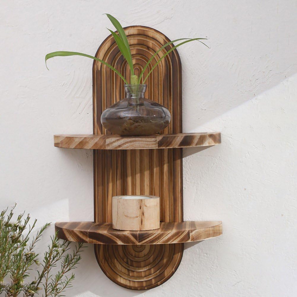 Home Bathroom Organizer - رف جداري بوهيمي معلق بتصميم قوس
