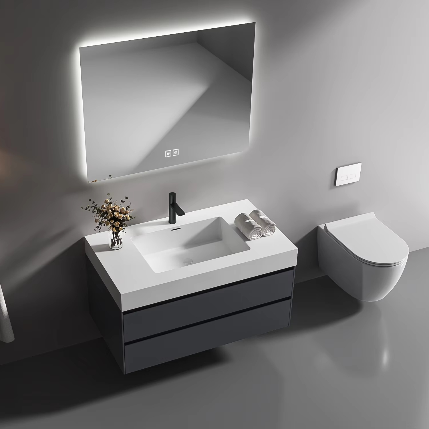 Home Bathroom Trends - خزانة حمام فاخرة حديثة مثبتة على