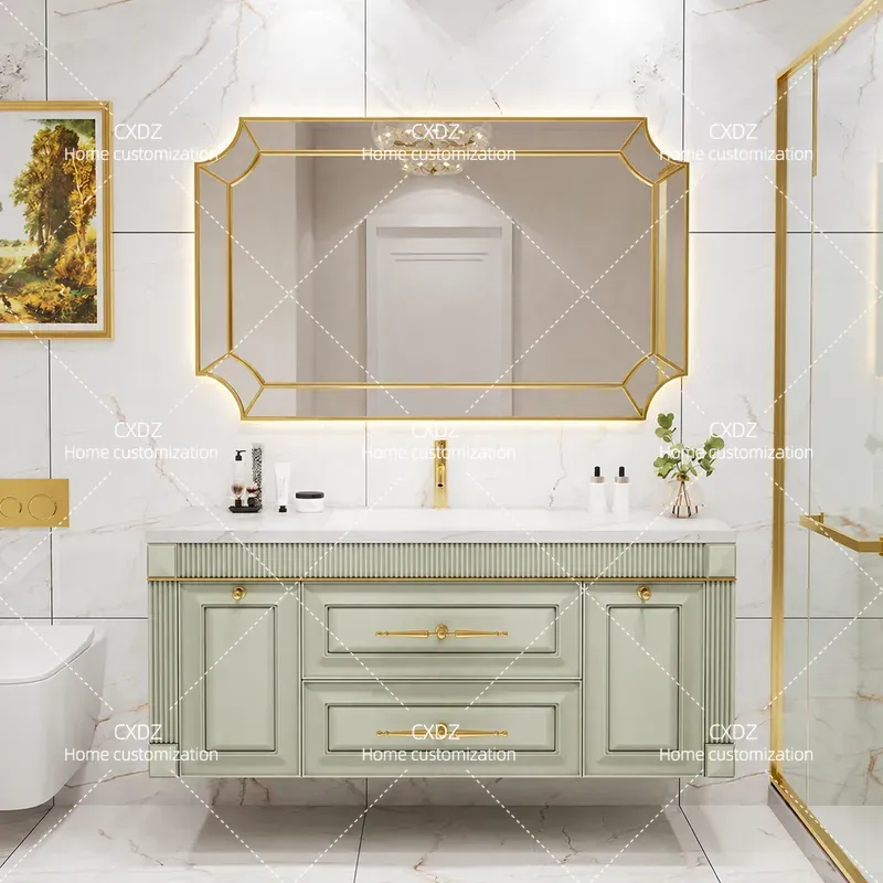 Home Bathroom Vanity Combo - خزانة حمام من خشب البلوط الأمريكي