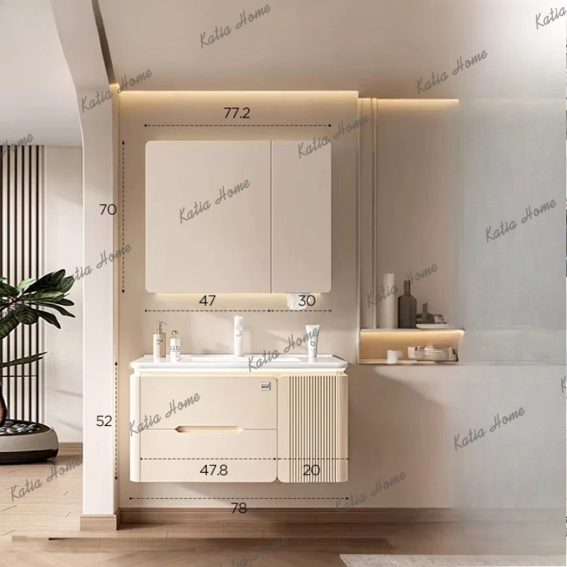 Home Bathroom Vanity Combo - خزائن حمام ومرحاض YJ بتصميم بسيط،