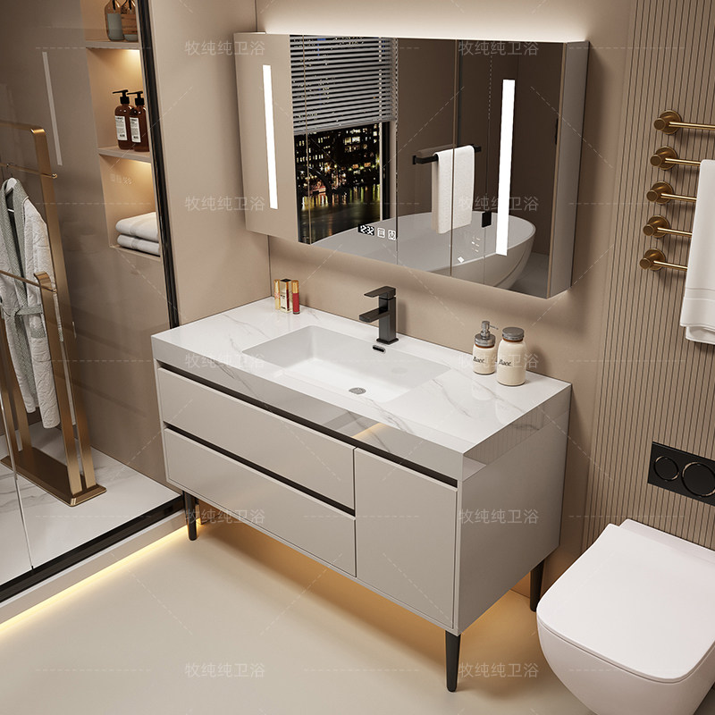 Home Bathroom Vanity Combo - خزانة حمام عصرية فوق المرآة للتخزين،