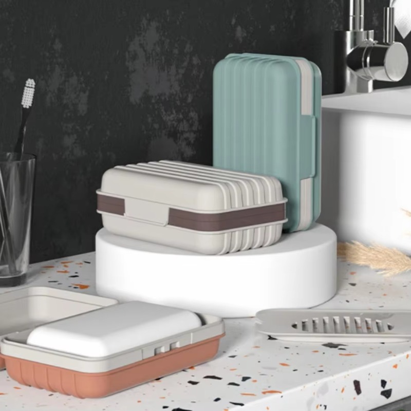 علبة صابون بلاستيكية بغطاء، مث - مراجعة Home Essentials Bathroom Storage وسعره