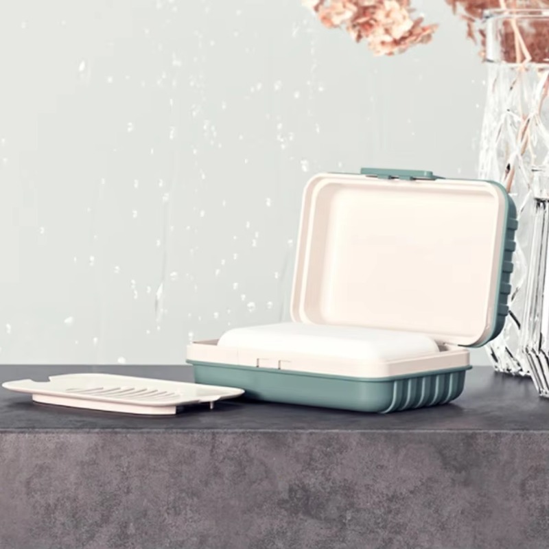علبة صابون بلاستيكية بغطاء، مث - مراجعة Home Essentials Bathroom Storage وسعره