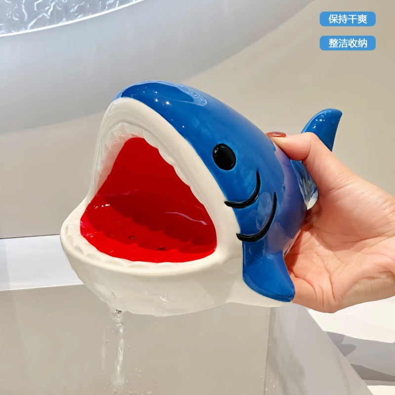 صندوق صابون على شكل سمكة قرش ك - مراجعة Home Edit Bathroom Storage وسعره