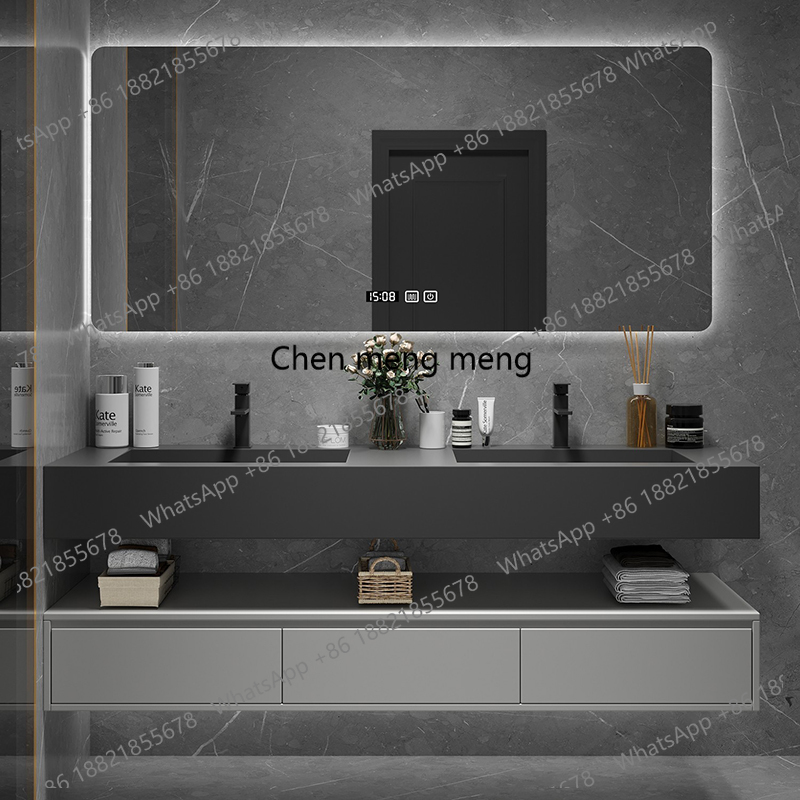 خزانة حمام فاخرة سوداء مع إضاء - مراجعة Home Bathroom Vanity Combo وسعره