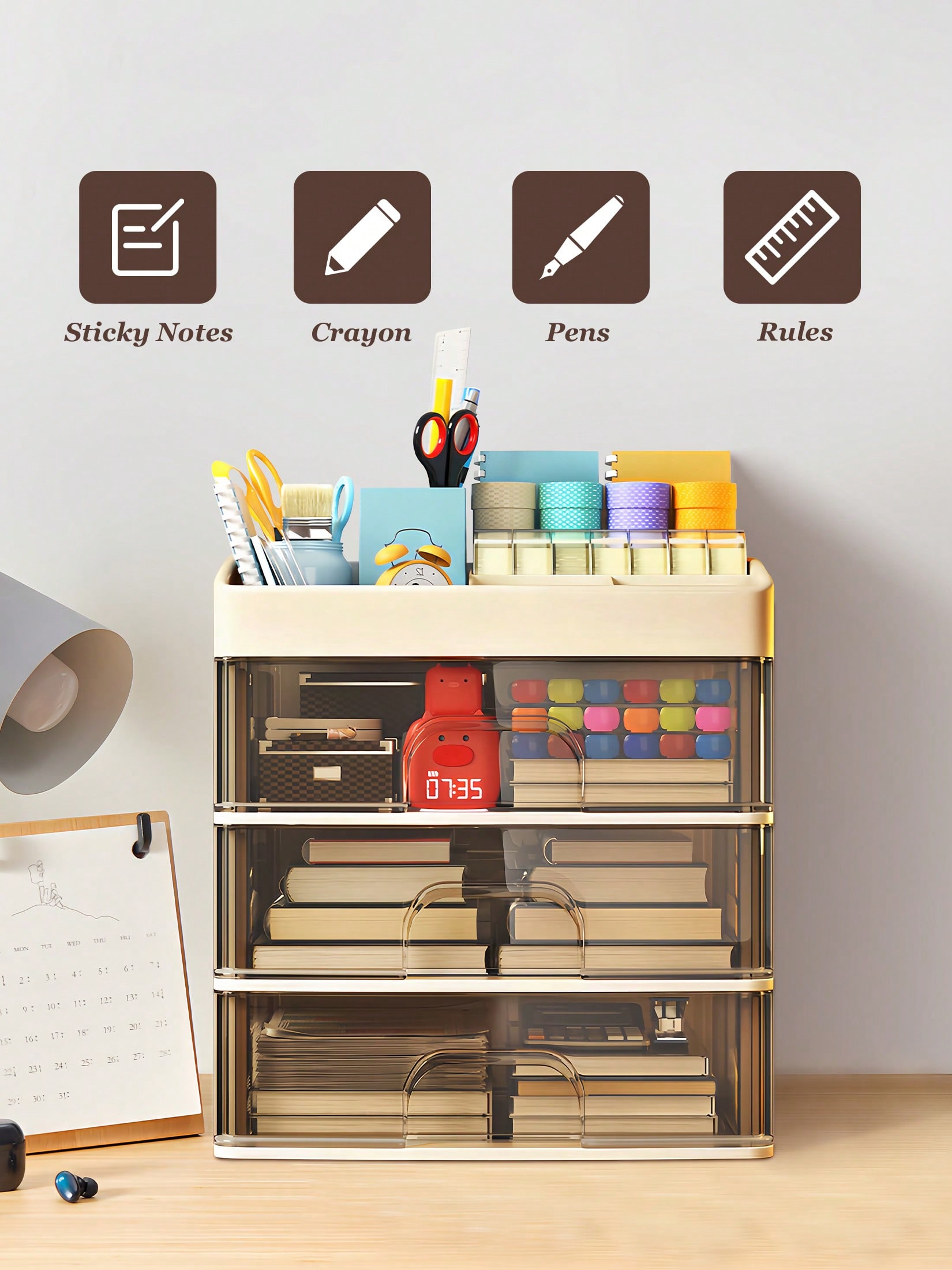 منظم مستحضرات التجميل، أدراج ت - مراجعة Home Essentials Bathroom Storage وسعره