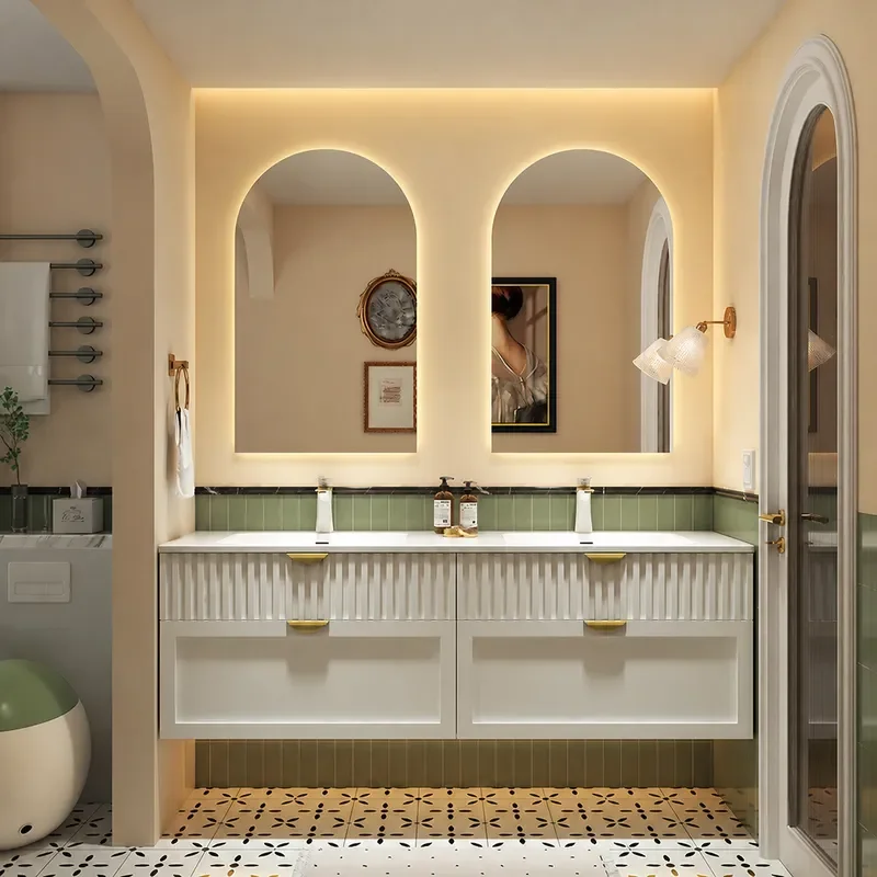 وحدة حمام عصرية بتصميم كريمي م - مراجعة Home Bathroom Vanity Combo وسعره