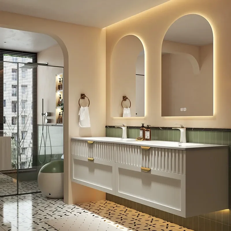 وحدة حمام عصرية بتصميم كريمي م - مراجعة Home Bathroom Vanity Combo وسعره