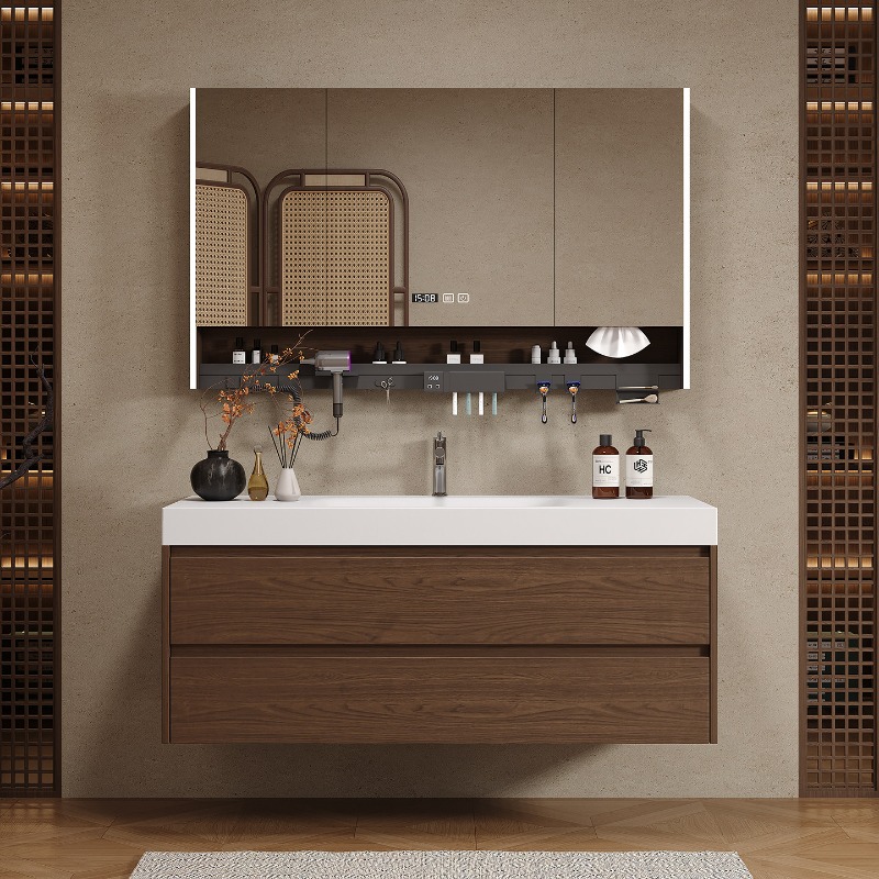 خزانة حمام خشبية فاخرة حديثة م - مراجعة Home Bathroom Vanity Combo وسعره