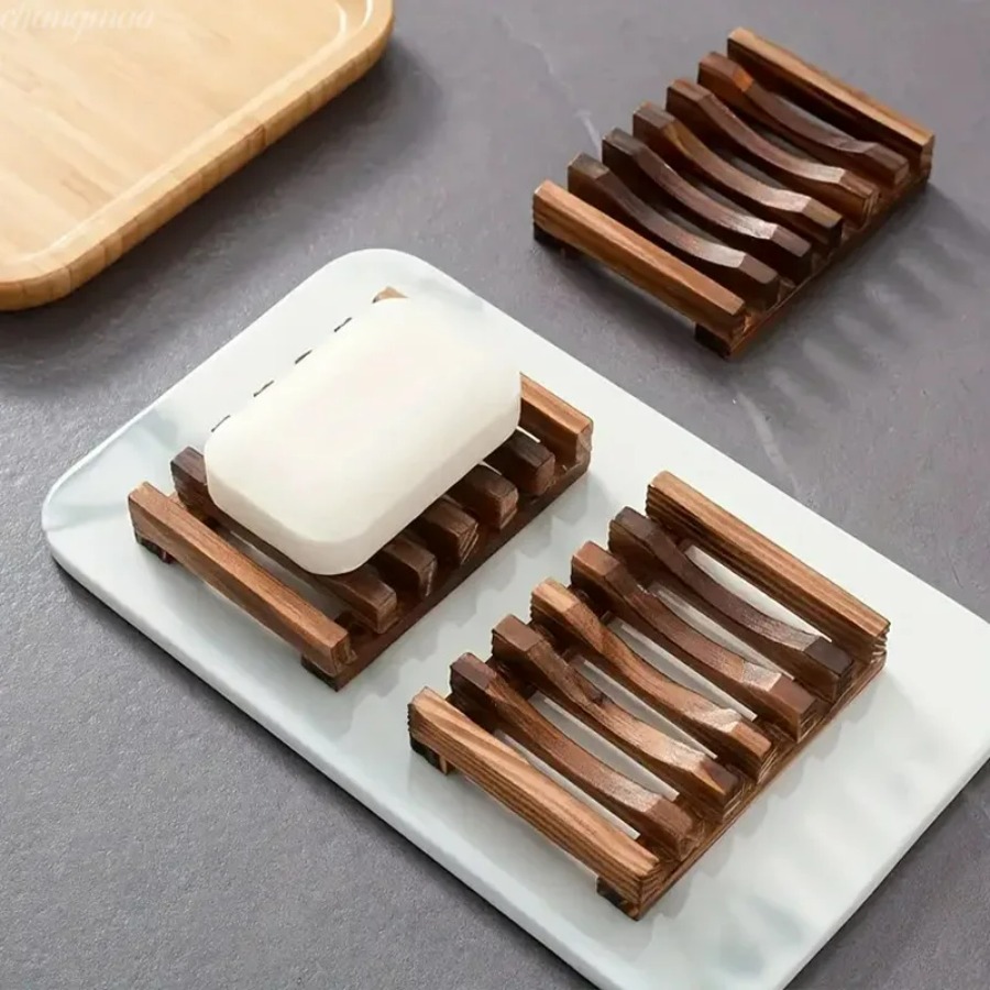 حامل صابون من الخيزران الطبيعي - مراجعة Home Essentials Bathroom Storage وسعره