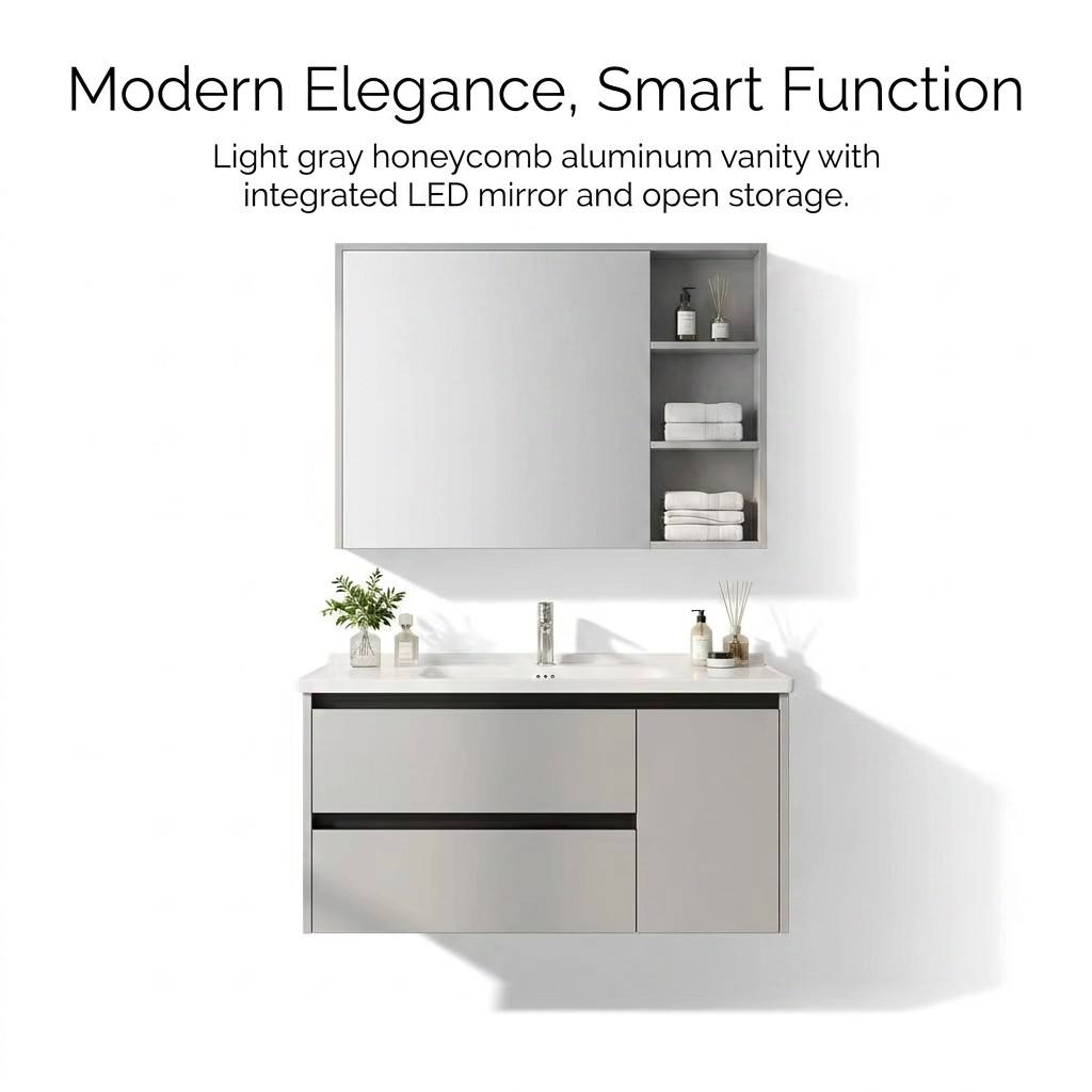 خزانة حمام عصرية صديقة للبيئة  - مراجعة Home Bathroom Vanity Combo وسعره